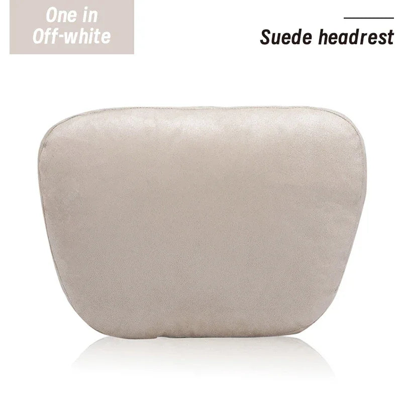 Maybach S-Class Breathable Soft Neck Headrest & Lumbar Support Pillow - Headrest White