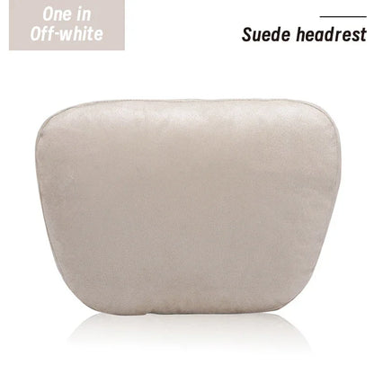 Maybach S-Class Breathable Soft Neck Headrest & Lumbar Support Pillow - Headrest White