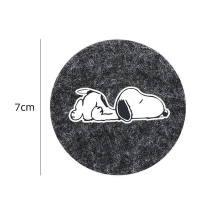 Snoopy Felt Car Cup Holder Coasters - Anti-Slip Universal Pads
