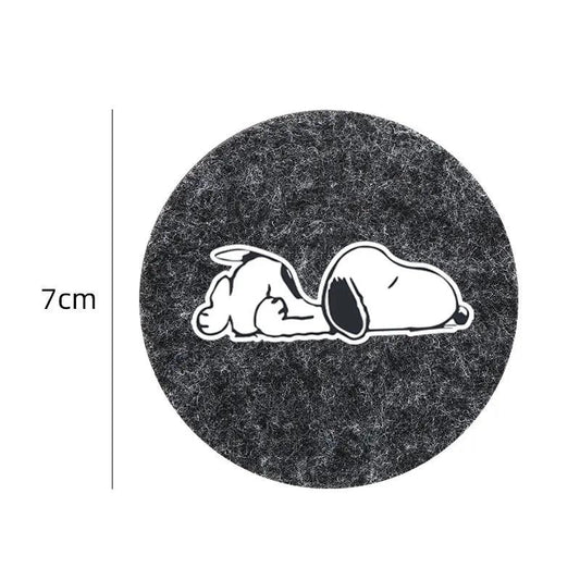 Snoopy Felt Car Cup Holder Coasters - Anti-Slip Universal Pads
