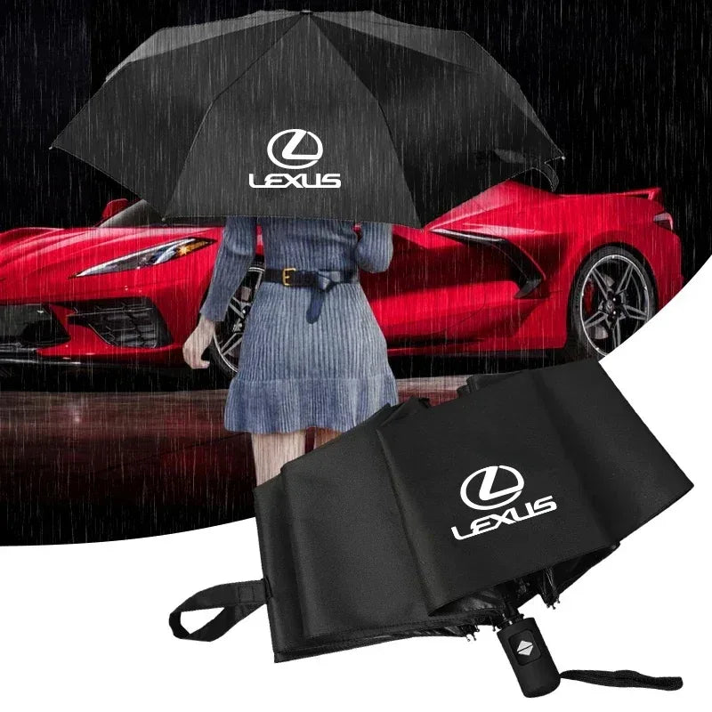 Lexus Automatic Car Umbrella | Windproof Rain & Sun Parasol - 