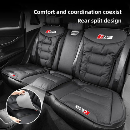 Leather Car Seat Cover Universal Four Seasons Car Front/Rear Seat Cushion for Audi Q3 Q7 Q8 TT Chair Protector Pad Accessories