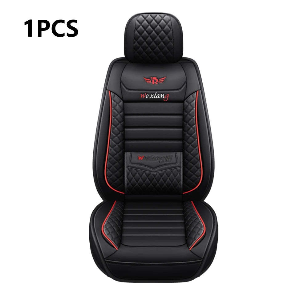 Universal Faux Leather Car Seat Cover - Black Front