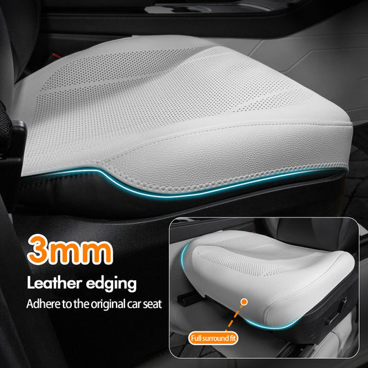 Tesla Car Seat Covers – Full Surround Nappa Leather, Breathable & Sweatproof All Seasons - 1PC White Front