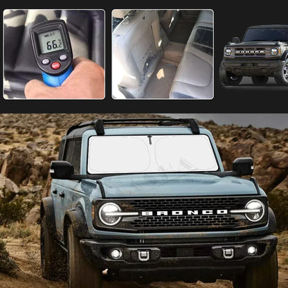 Ford Bronco Windshield Sun Shade 2021-2023 Foldable Window Protector - 