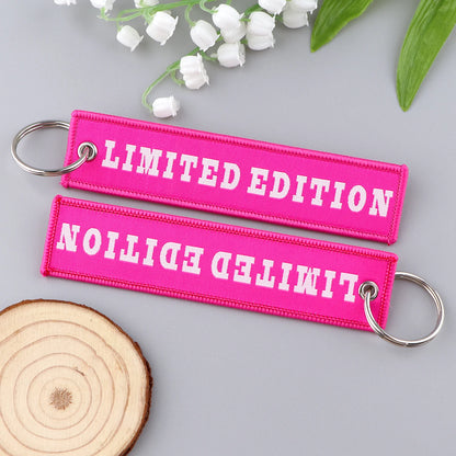 Embroidered Keys Tag Keychain - Personalized Key Identifier Fob