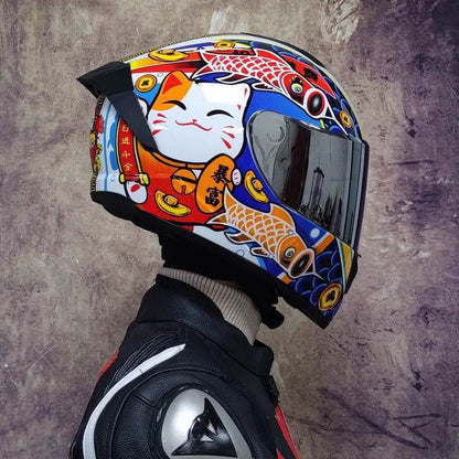 Full Face Motorcycle Racing Helmet – Winter Warm Double Visor Sports Helmet for Motorbike Riders - 1 / S