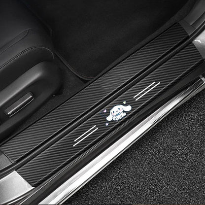 Carbon Fiber Car Door Sill Protector Stickers Anti-Scratch Threshold