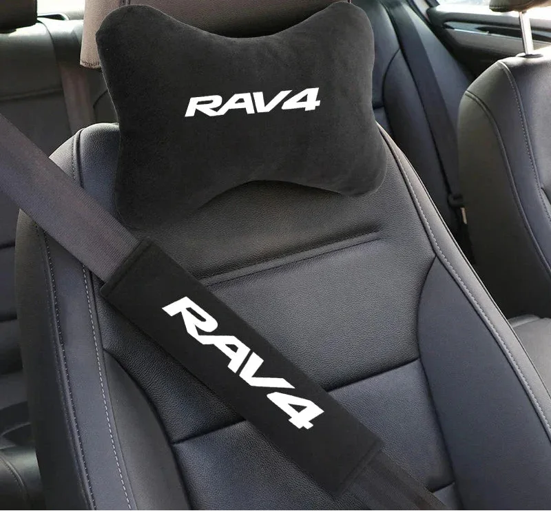 Toyota RAV4 Car Neck Pillow & Shoulder Pad - Seat Belt Cover-2pc