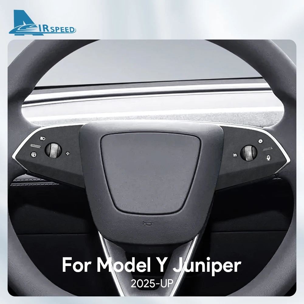 Tesla Model Y Steering Wheel Trim | Italian Suede Panel Stickers (2025+) - 6408 Bottom