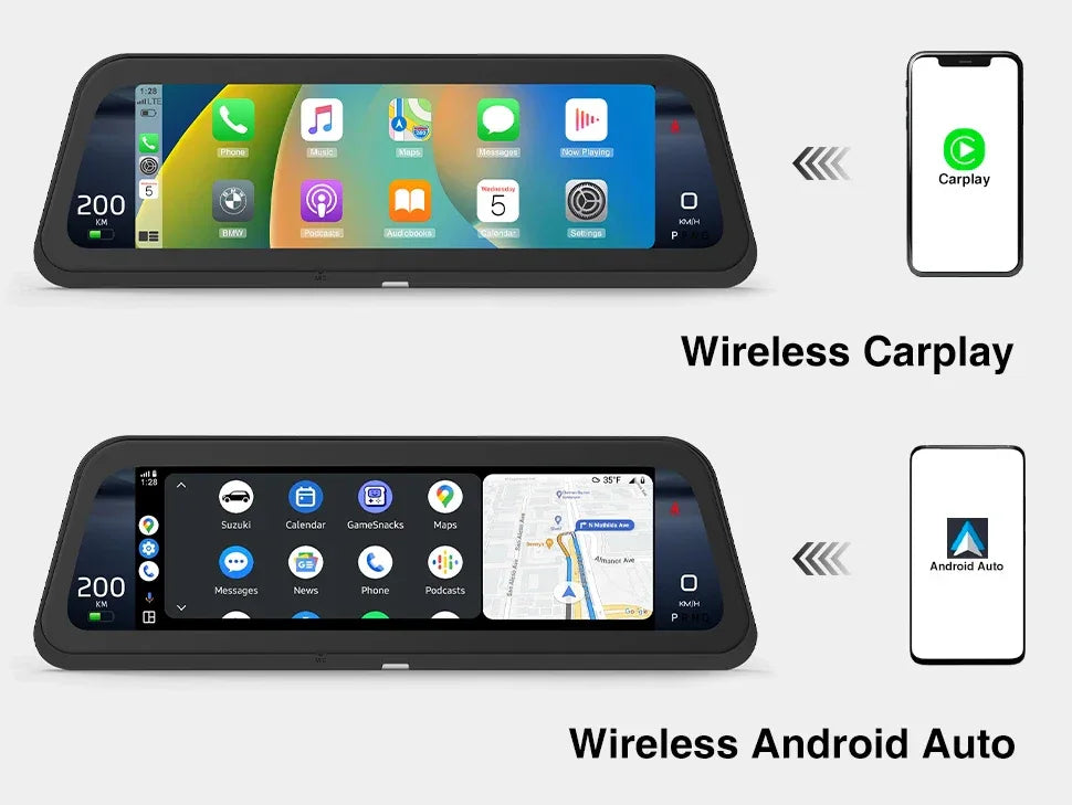 9.6" Tesla HUD Display with CarPlay & Android Auto - 