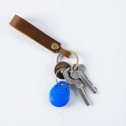 Top Grain Leather Keyring — Minimalist, 7 Colours