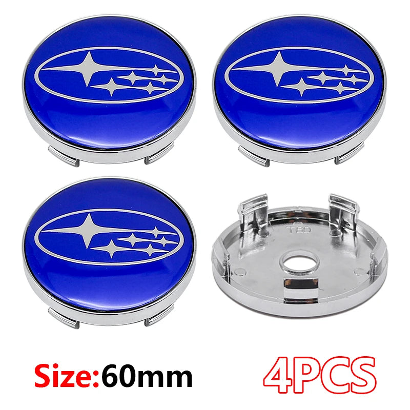 4Pcs ABS 60mm Subaru Wheel Hub Center Caps