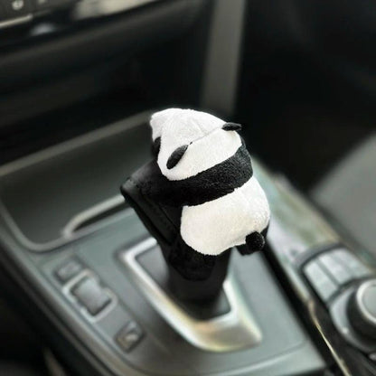 Soft Plush Panda Car Gear Shift Cover Hand Brake Case Interior Decor