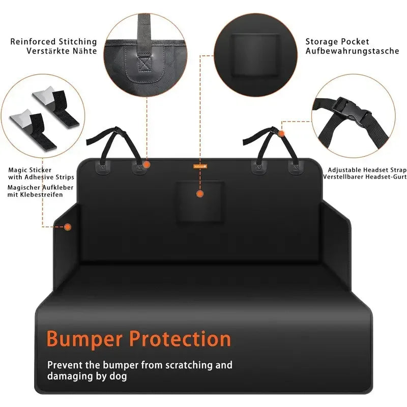 Universal Waterproof Dog Car Seat Cover - Trunk Mat Hammock Carrier - 