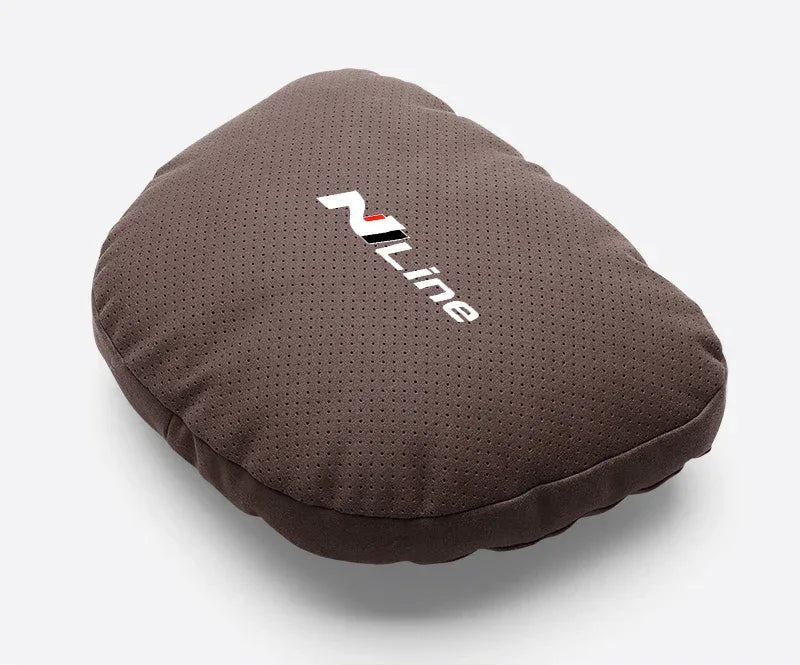 Hyundai N Line Soft Car Neck Headrest & Lumbar Support Pillow - Brown Headrest