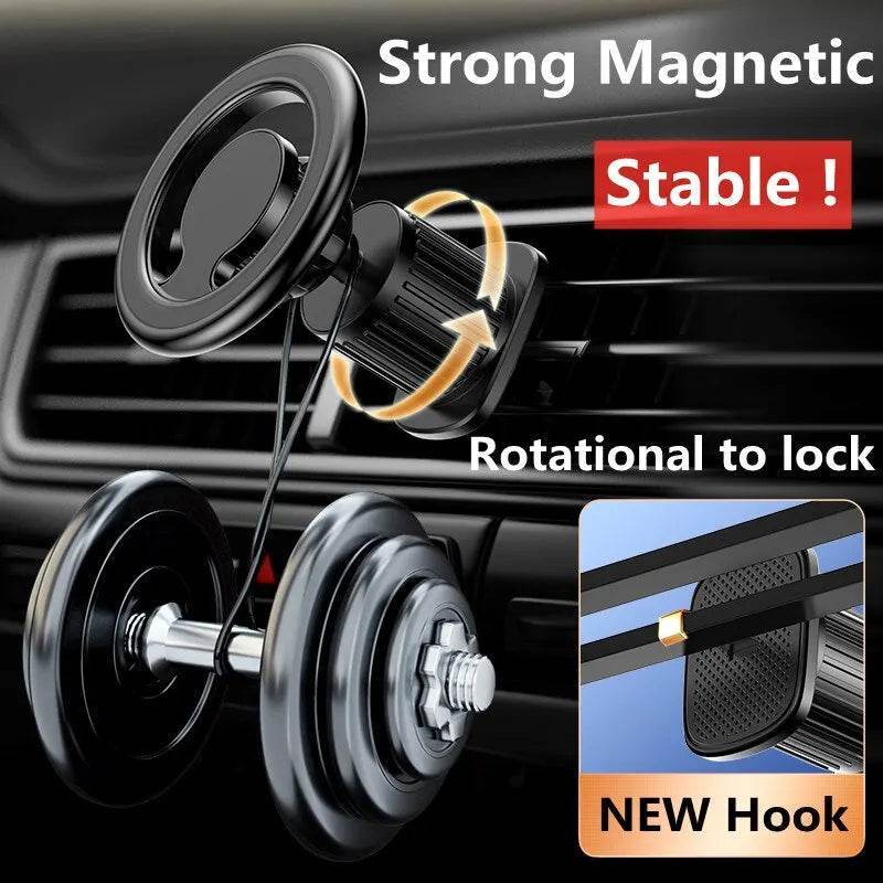 Magnetic Car Phone Holder – Universal Dashboard & Air Vent Mount - Dashboard Black