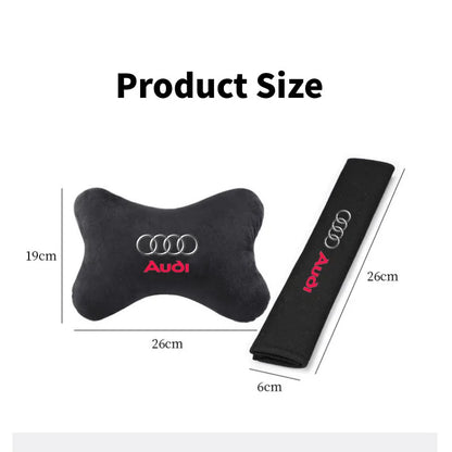 Audi Neck Pillow and Seat Belt Pad