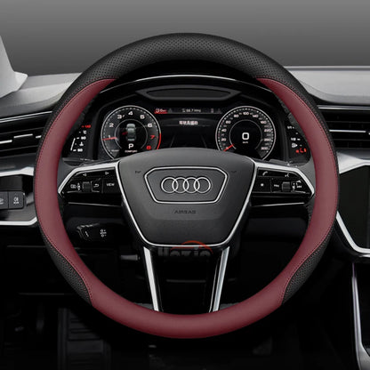 Leather Car Steering Wheel Cover for New Audi A3 8y Q7 q5 A5 B10 A1 rs3 s3 Sq5 Q8 Q4 Q3 A6 Etron 2025 Interior Accessories