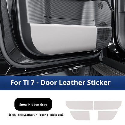 BYD Ti7 Leather Door Anti-Kick Protector Pads - Gray 4Pcs