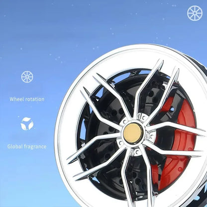 Rotatable Wheel Hub Car Air Freshener Vent Clip - Red