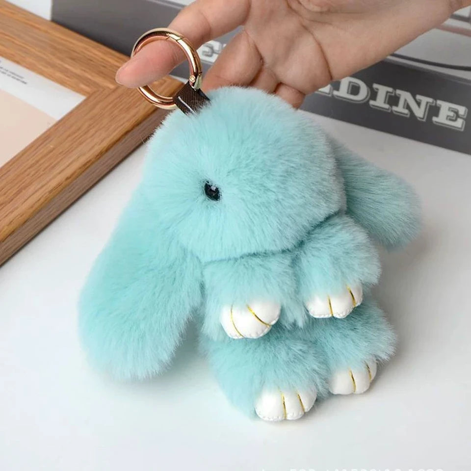 15cm Rabbit Fur Keychain Pendant