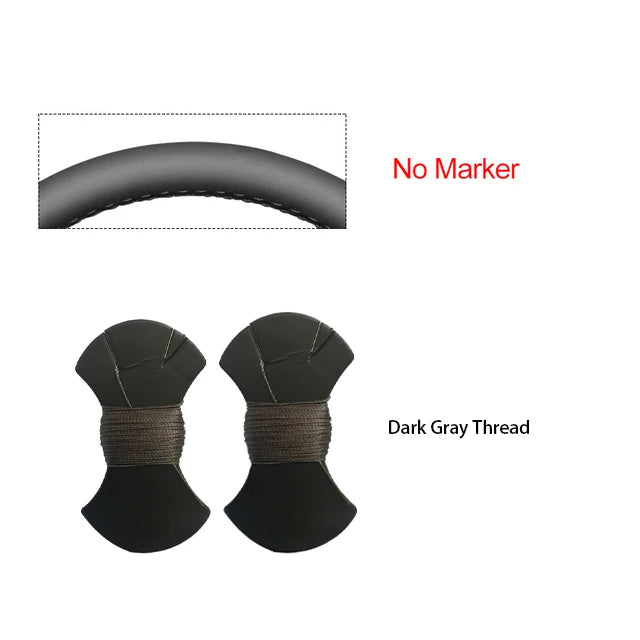 Dodge and RAM Hand-Stitched Steering Wheel Cover - Dark Grey Thread