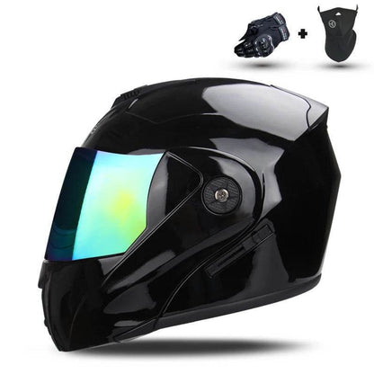 Modular Double Lens Flip-Up Motorcycle Helmet with Visor - 13 / S