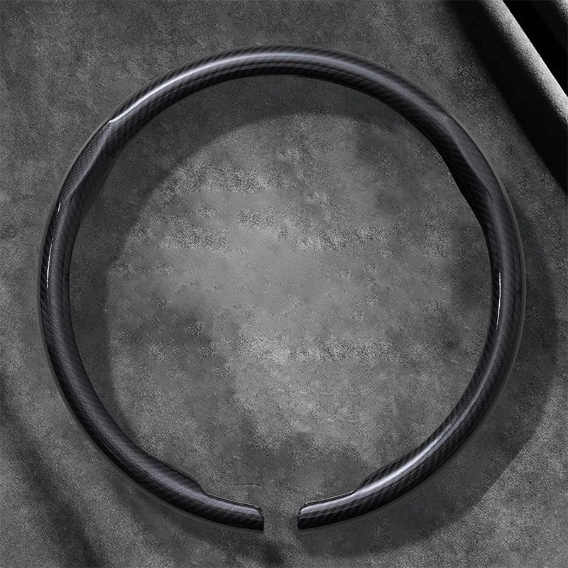 Dodge and RAM Carbon Fibre Suede Steering Wheel Cover - Round Shape / Carbon Fibre Black