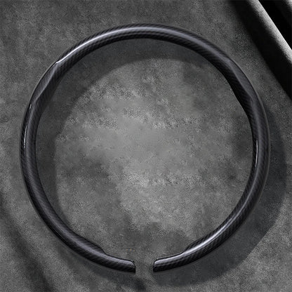 Dodge and RAM Carbon Fibre Suede Steering Wheel Cover - Round Shape / Carbon Fibre Black