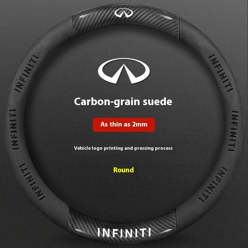 Infiniti Carbon Fiber Leather Steering Wheel Cover - O Suede Carbon