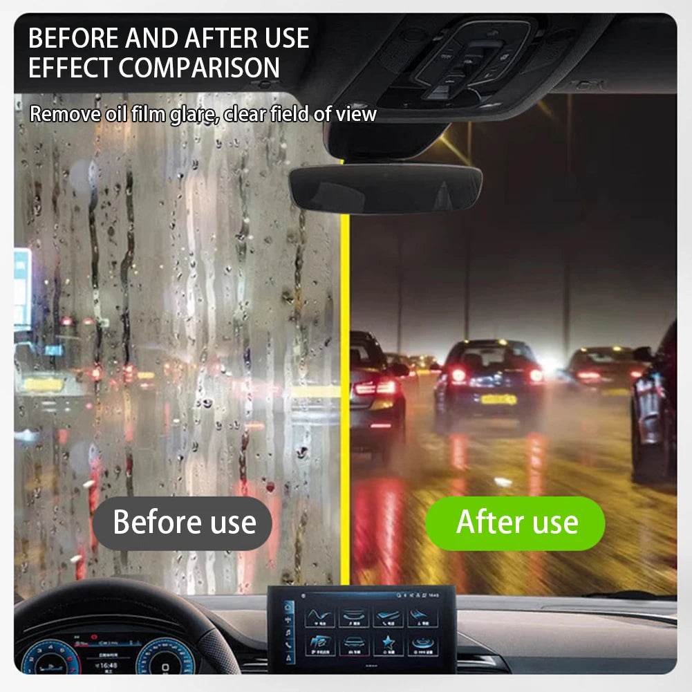 Car Glass Oil Film Remover Window Cleaner Kit with Clean Board for Auto Detailing - 1PCS-with Box