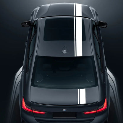 BMW Racing Stripe Decals – Hood, Roof & Trunk Vinyl Kit for 3 Series M3 E90 F30 G20 - Matt Black