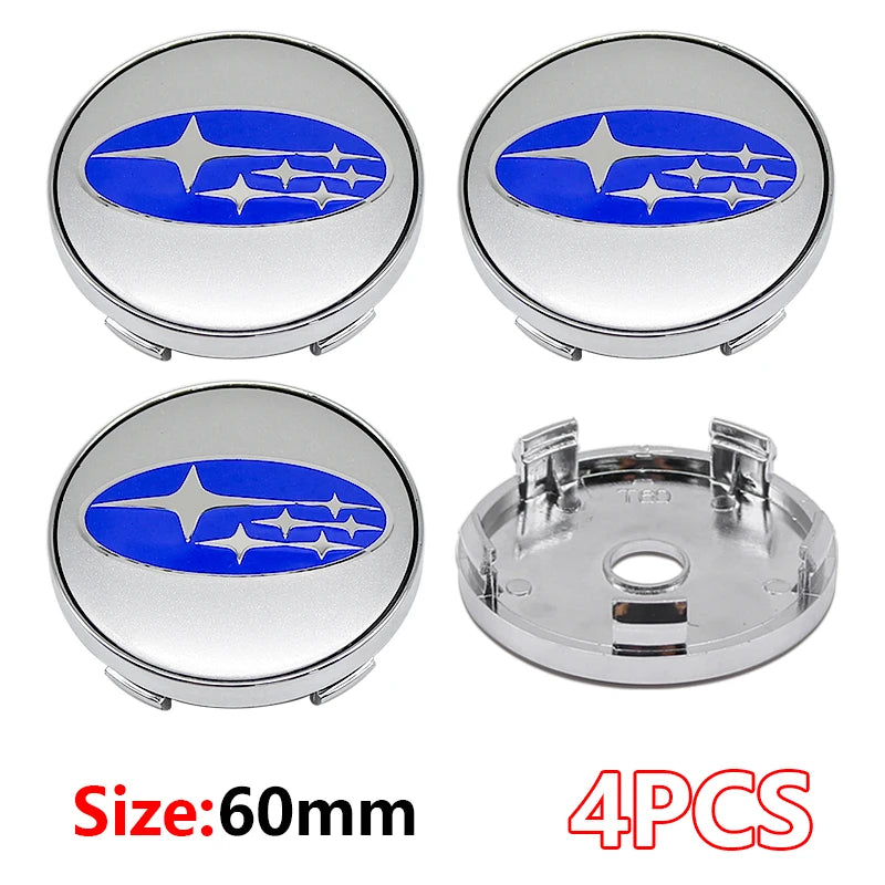 4Pcs ABS 60mm Subaru Wheel Hub Center Caps