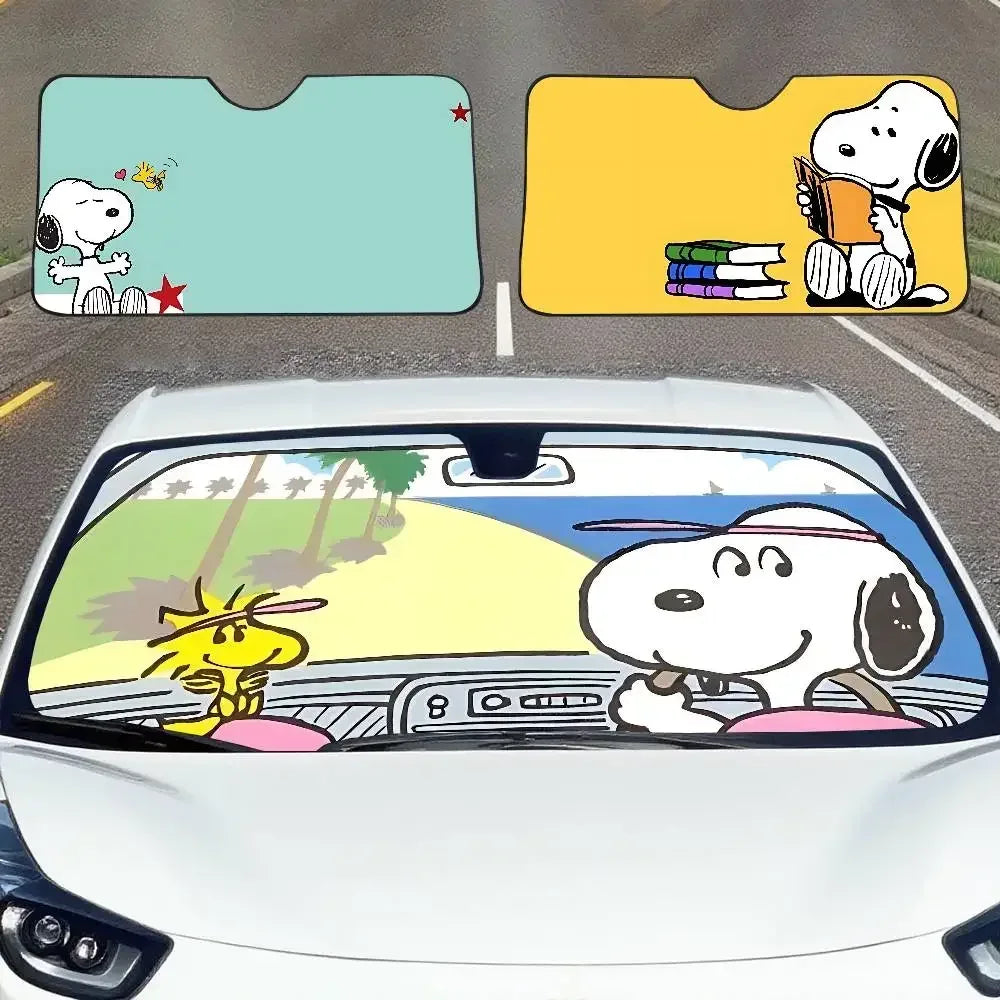 Snoopy Car Sunshade Windshield Cover - Peanuts Auto Accessories