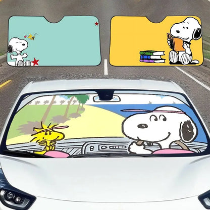 Snoopy Car Windshield Sunshade Cover Visor - A