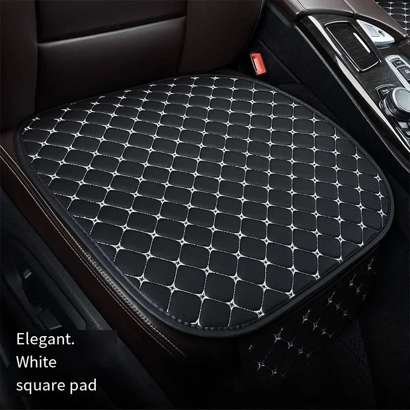 Leather Car Seat Cover – Wear-Resistant, Universal Four Seasons Cushion - 1pc Black and red