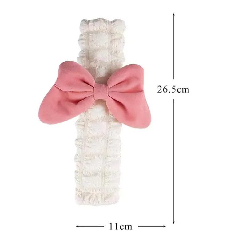 Pink Bow Plush Seatbelt Cover Shoulder Pad Protector Car Cushion