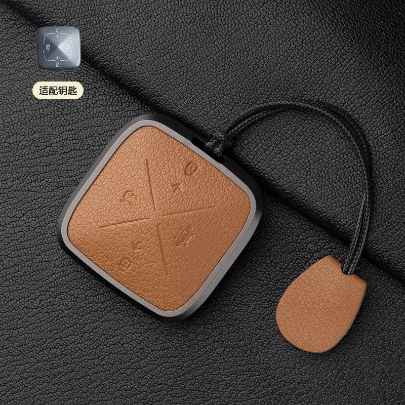 Zinc Alloy Leather Key Cover for Geely ZEEKR 001 7X 009 X Car Fob