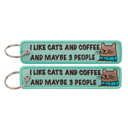 Embroidered Keys Tag Keychain - Personalized Key Identifier Fob