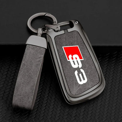 Zinc Alloy Leather Car Key Case Cover For Audi A3 S3 RS3 Keychain