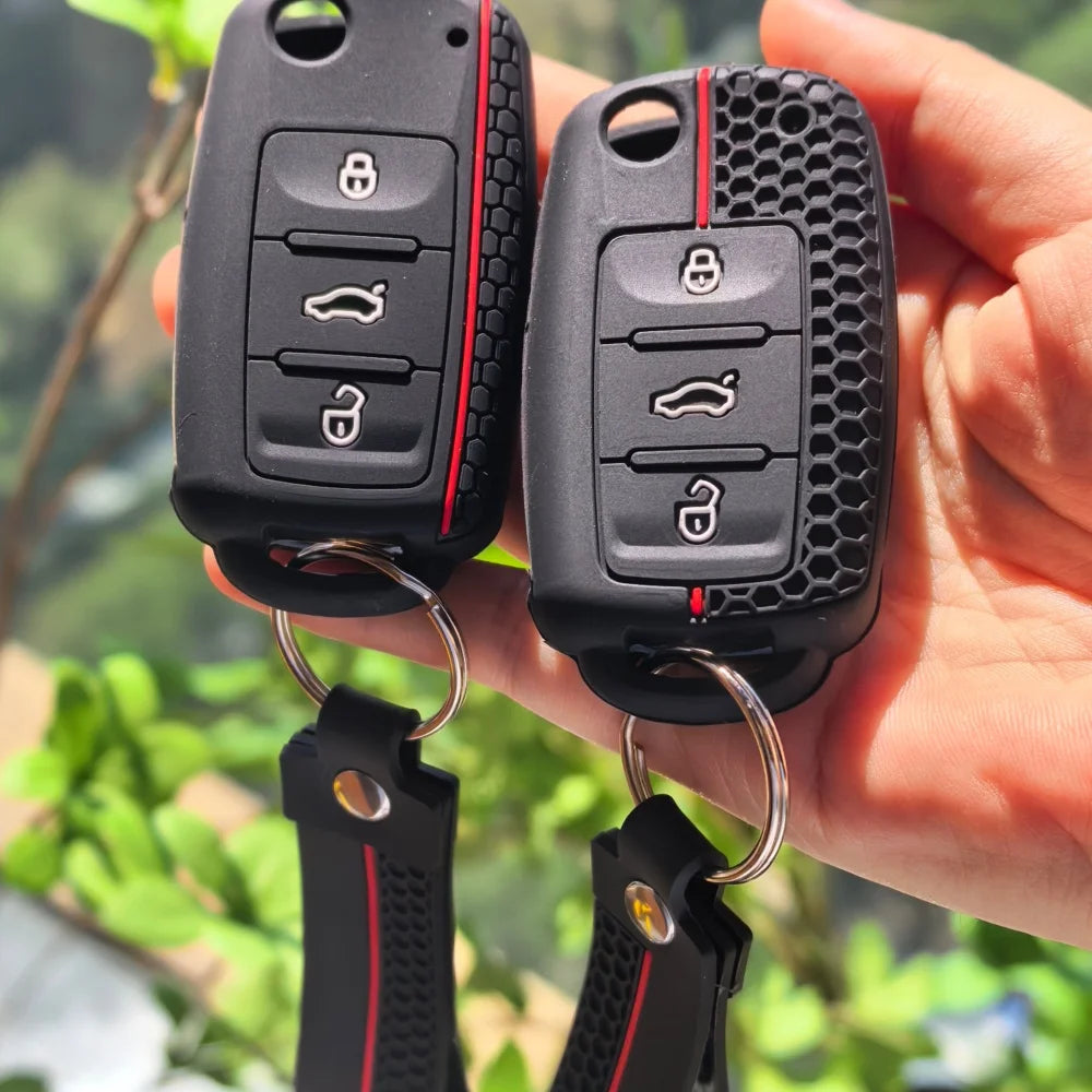 VW Passat & Golf MK4–MK6 Silicone Key Cover with Keychain