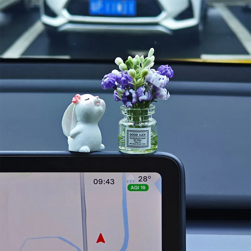 Bunny Floral Fragrance Car Console Ornament