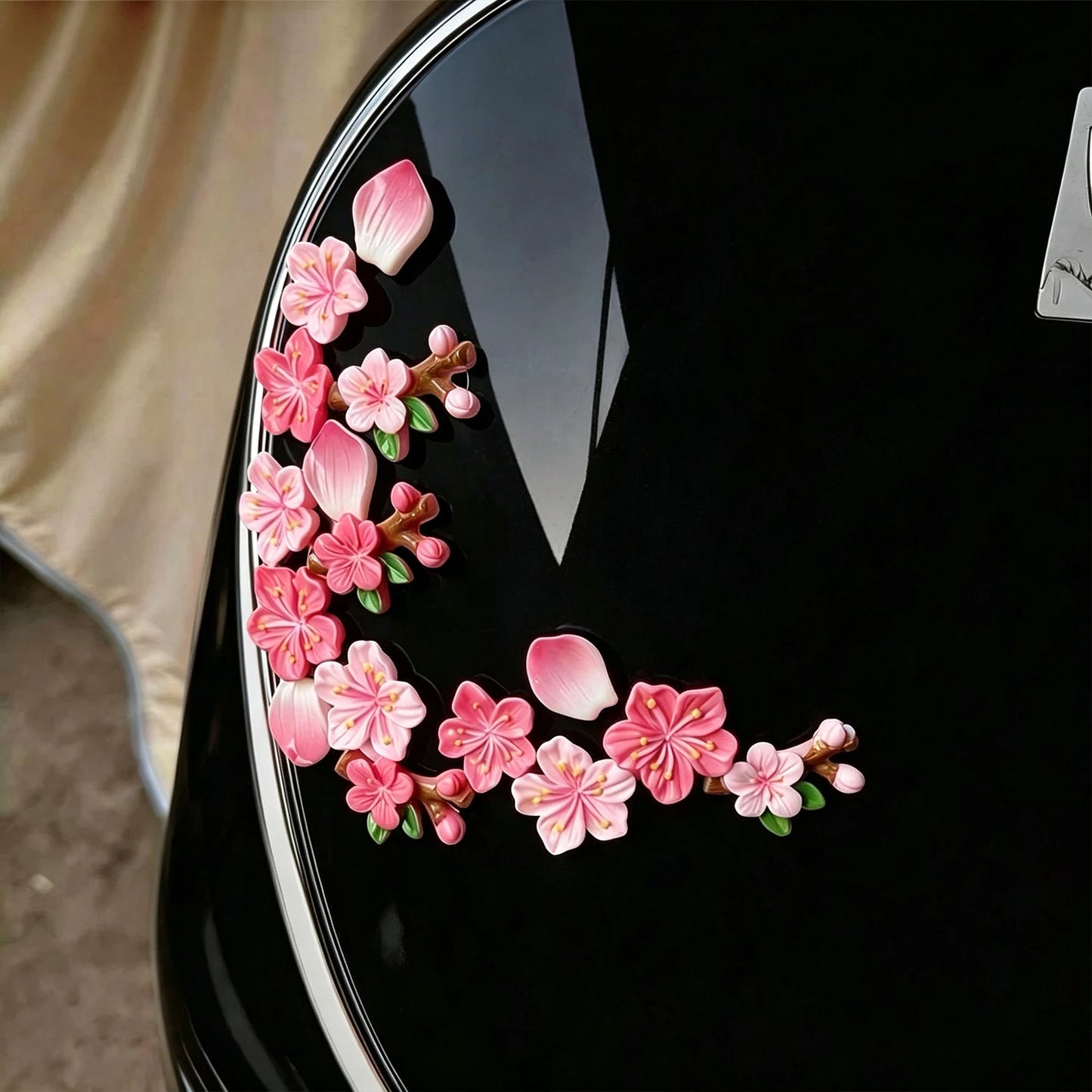 3D Float Cherry Blossom Resin Car Stickers DIY Floral Decals