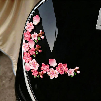 3D Float Cherry Blossom Resin Car Stickers DIY Floral Decals