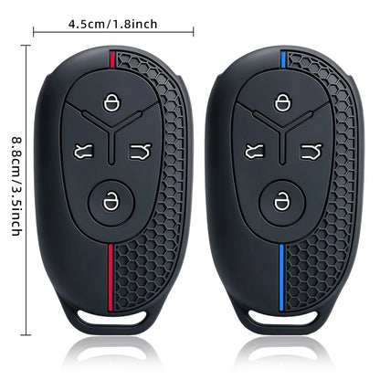 Geely EX2 Proton e.MAS 5 4-button silicone key case - blue line trim