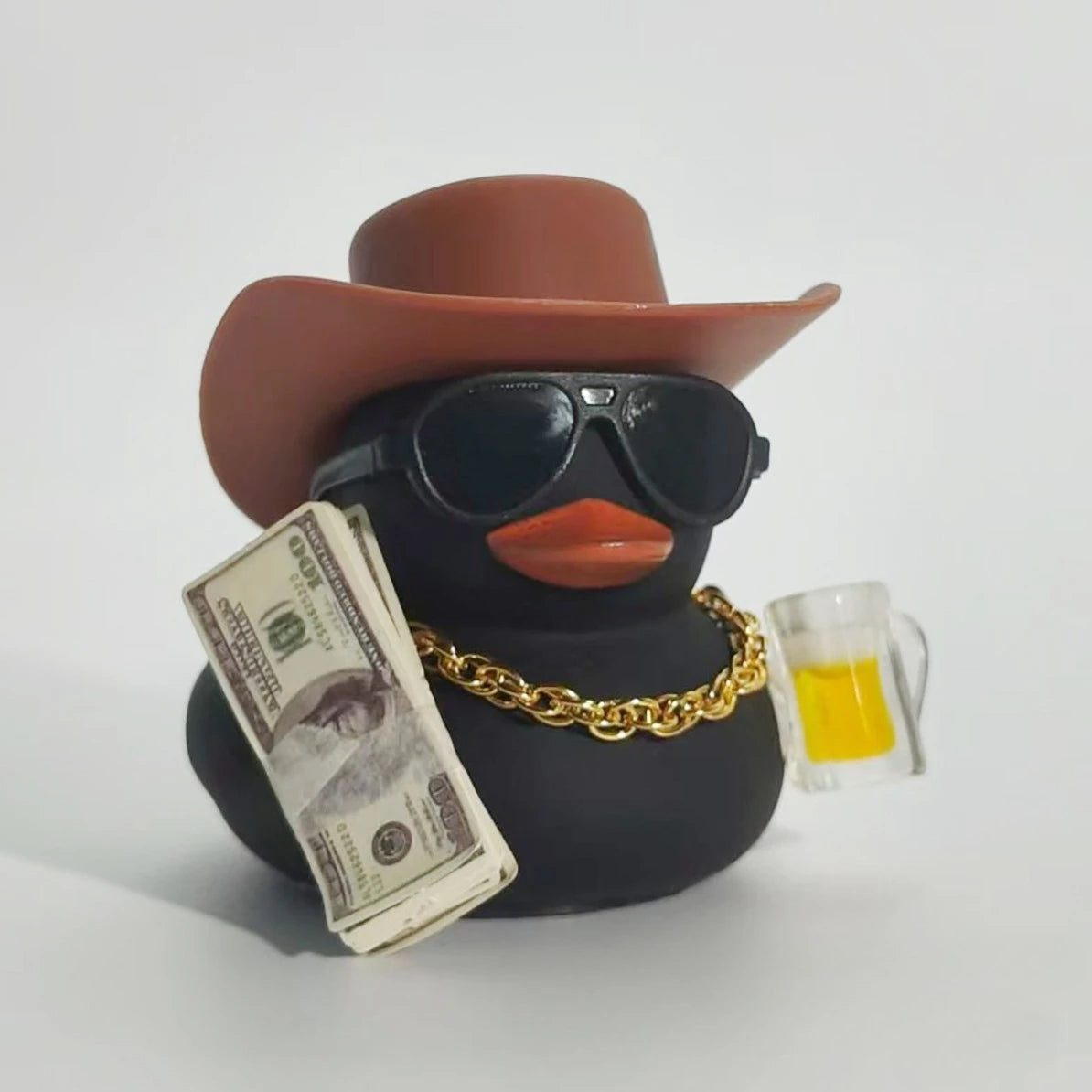 Cowboy Rubber Duck Car Ornament - Brown Hat Rich Duck