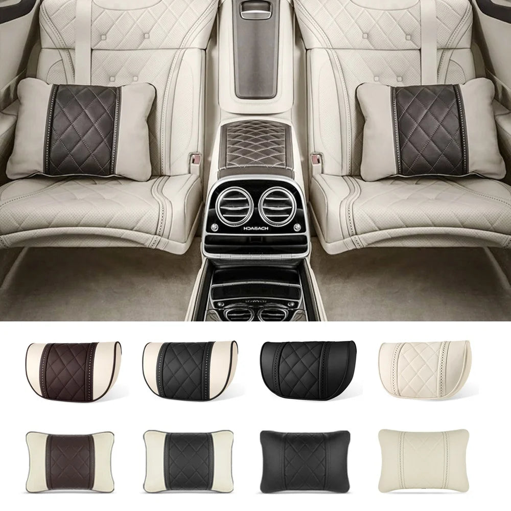Mercedes-Benz AMG Leather Neck Pillow & Lumbar Support - Beige brown Neck Pillow