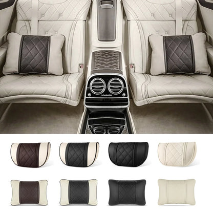 Mercedes-Benz AMG Leather Neck Pillow & Lumbar Support - Beige brown Neck Pillow