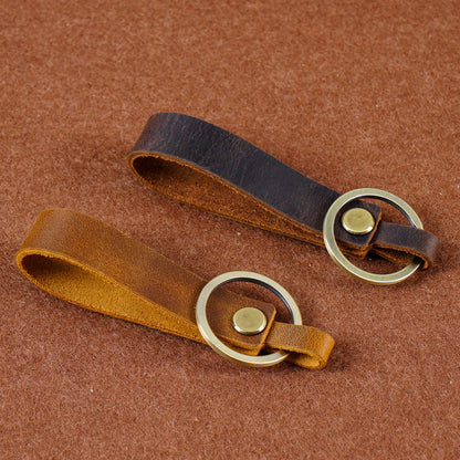 Top Grain Leather Keyring — Minimalist, 7 Colours